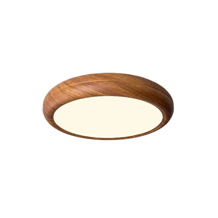 Plafonnier LED aspect bois moderne rond