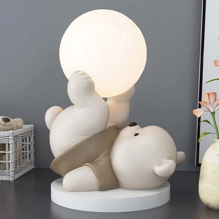 Veilleuse LED en forme d'ours en peluche et de lune