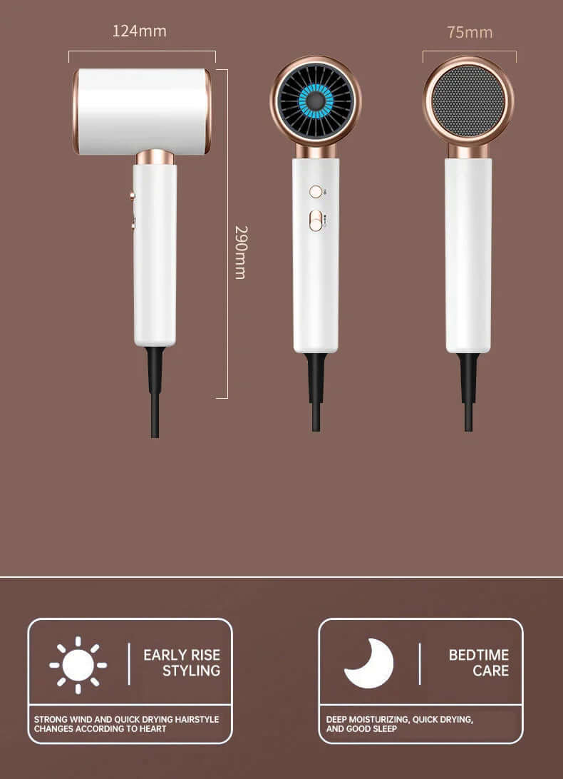 Sèche-cheveux 2400W avec technologie ionique - Séchage rapide et doux