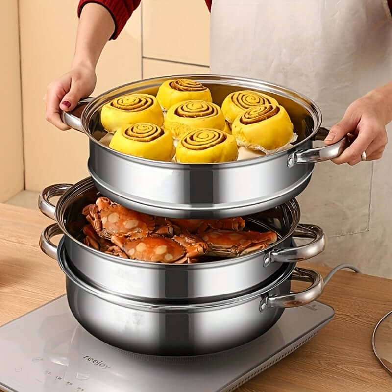 3-Schicht Dampfgarer - Edelstahl Dämpfer