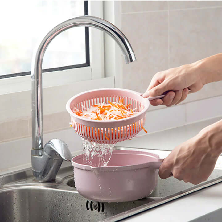 3-in-1 Gemüse & Obstreiben mit Auffangbehälter