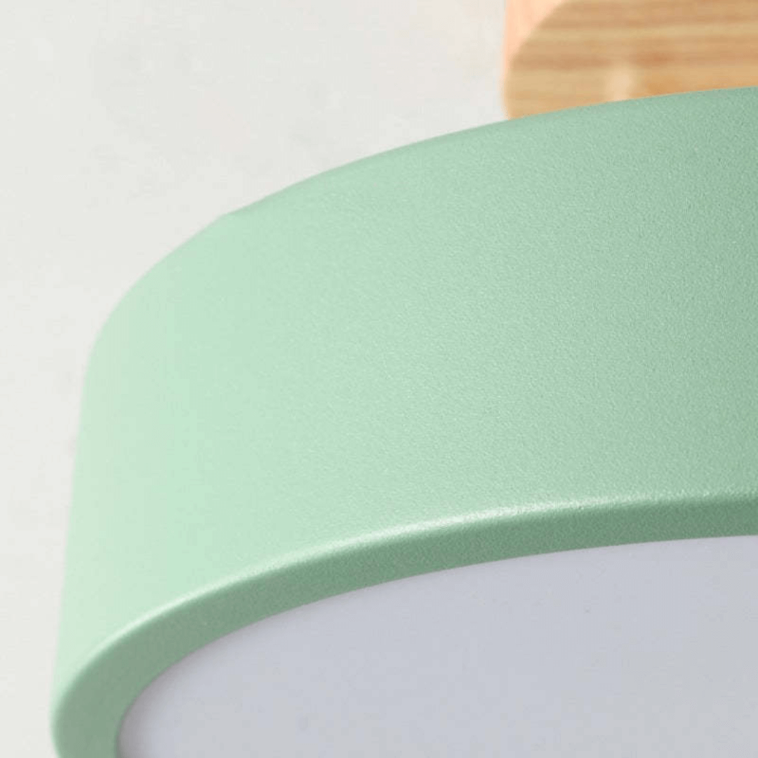 Plafonnier LED rond moderne en bois acrylique