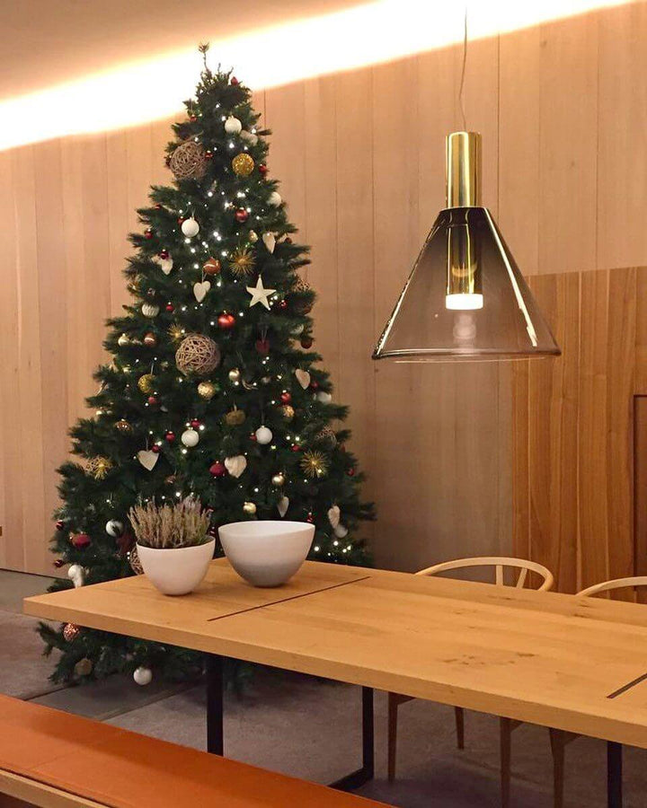 Suspension élégante en verre et métal