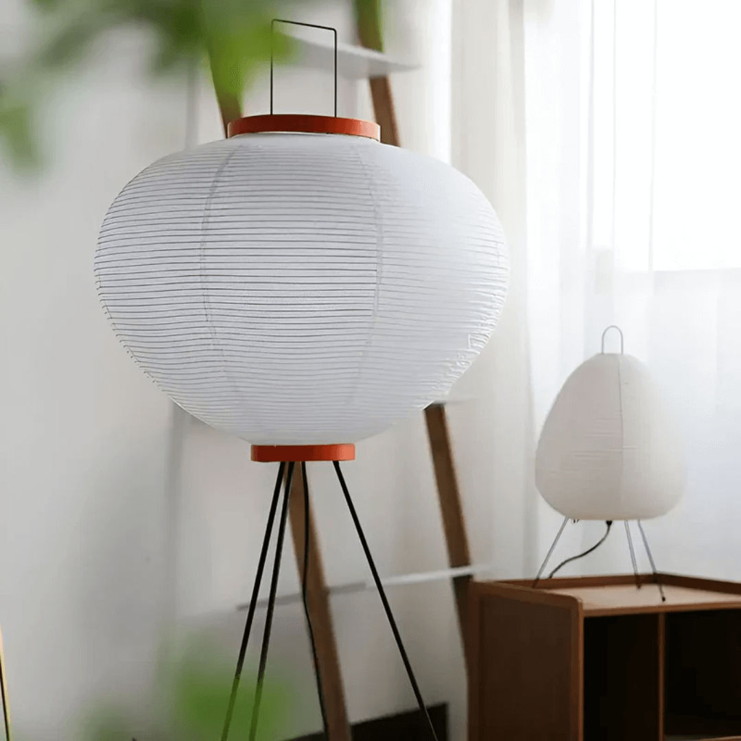 Lampadaire en papier de riz LED blanc chaud