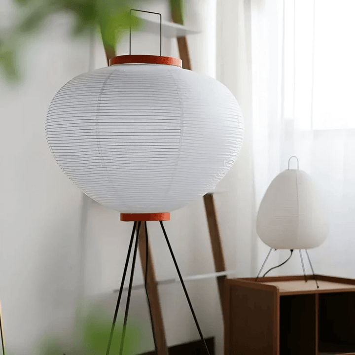 Lampadaire en papier de riz LED blanc chaud