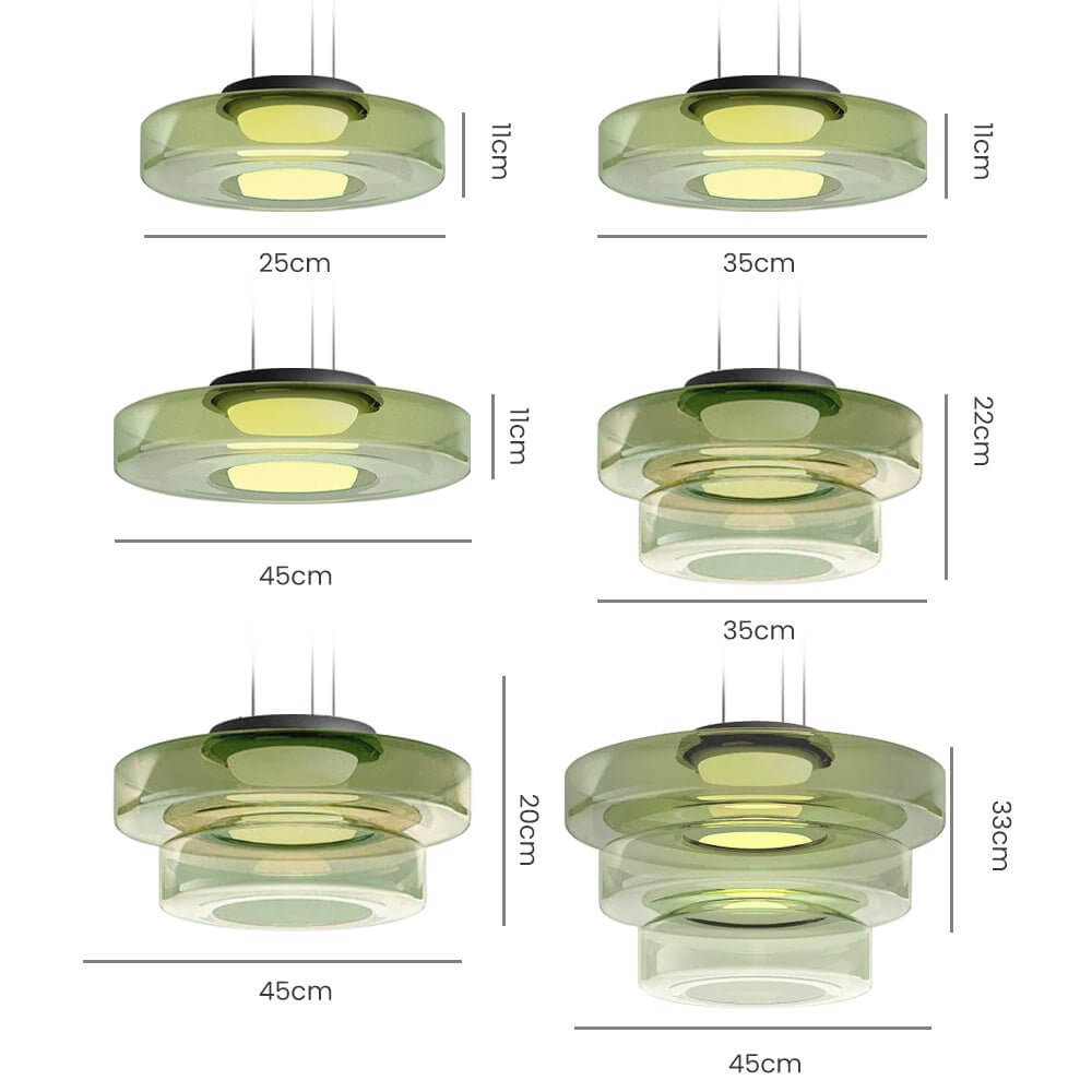 Moderne Glas-Hängeleuchte im Bauhaus-Stil