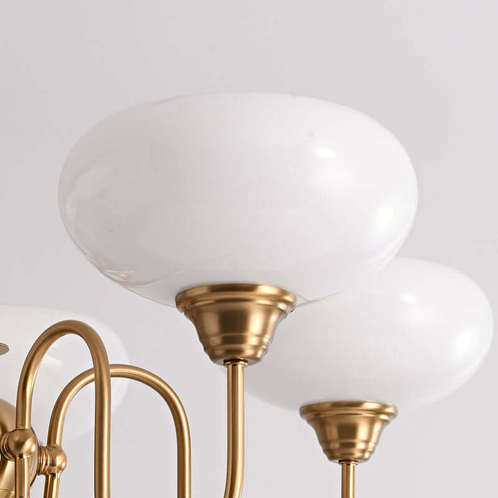 Lustre en verre kaki couleur crème