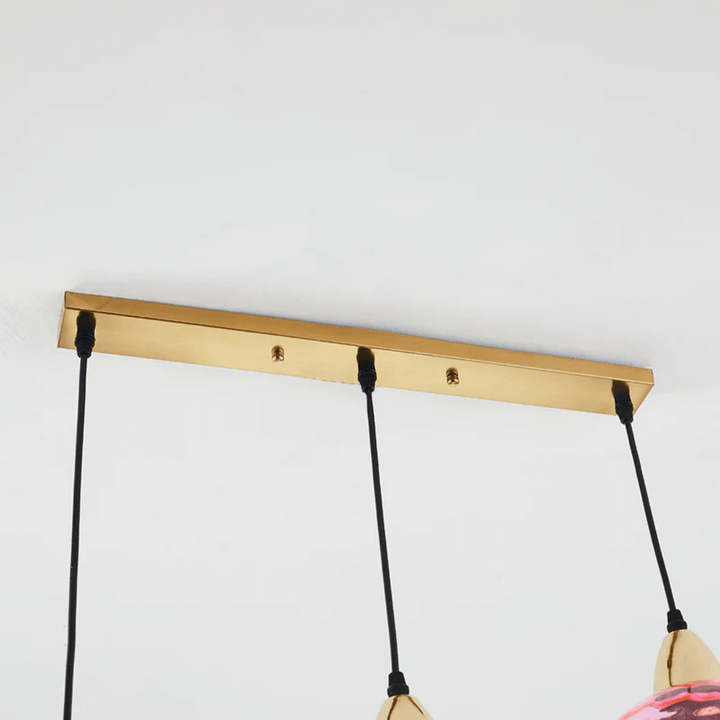 Suspension moderne à 3 groupes en verre