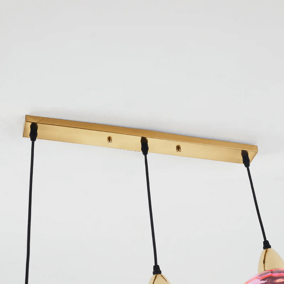 Suspension moderne à 3 groupes en verre