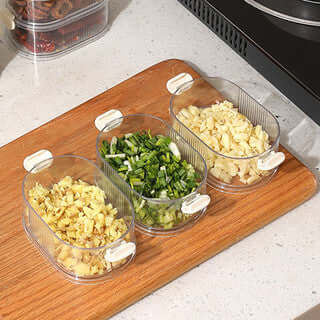 Coffret de boîtes à épices empilables avec cuillère doseuse