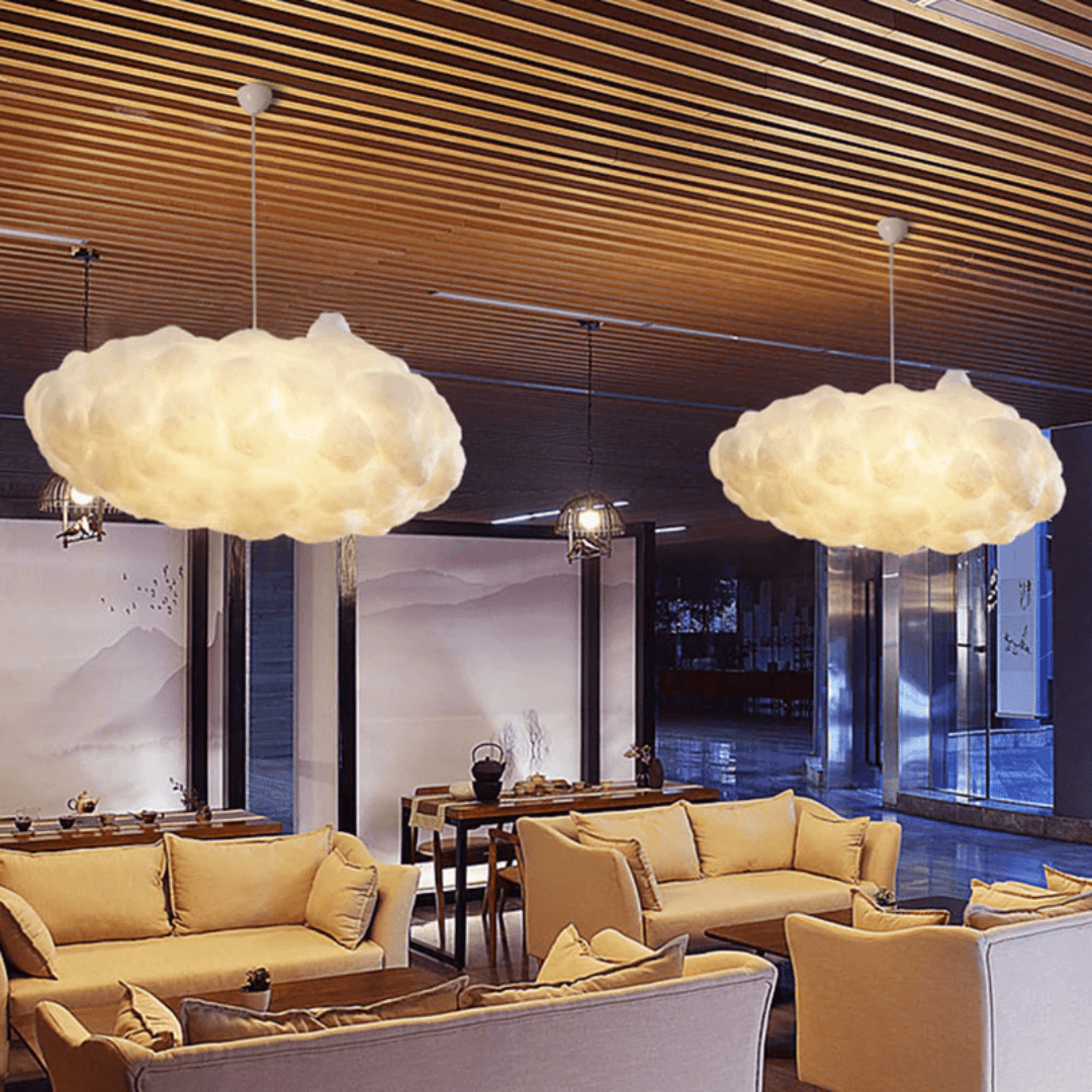 Suspension LED Cloud coton - PVC blanc