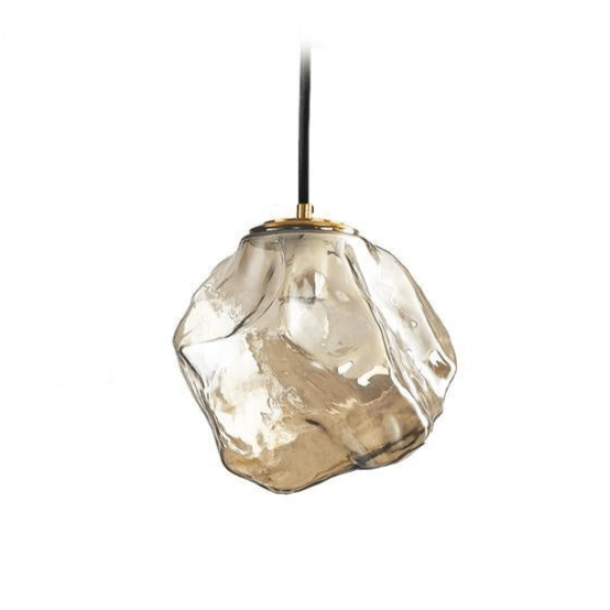 Lampe suspendue moderne en verre et cuivre