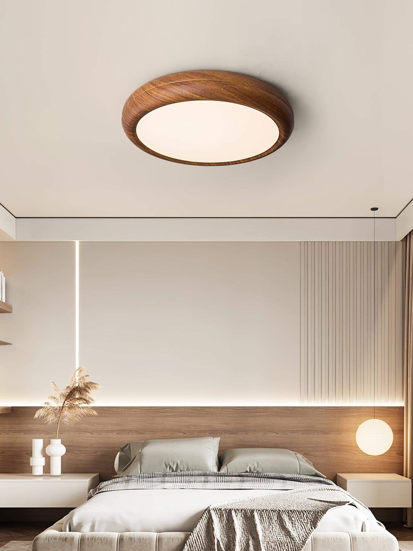 LED Deckenleuchte Holzoptik Modern Rund