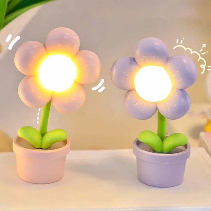 Lampe de table LED à fleurs - Lampe décorative à lumière d'ambiance