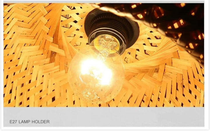 Lampe suspendue en bambou faite à la main