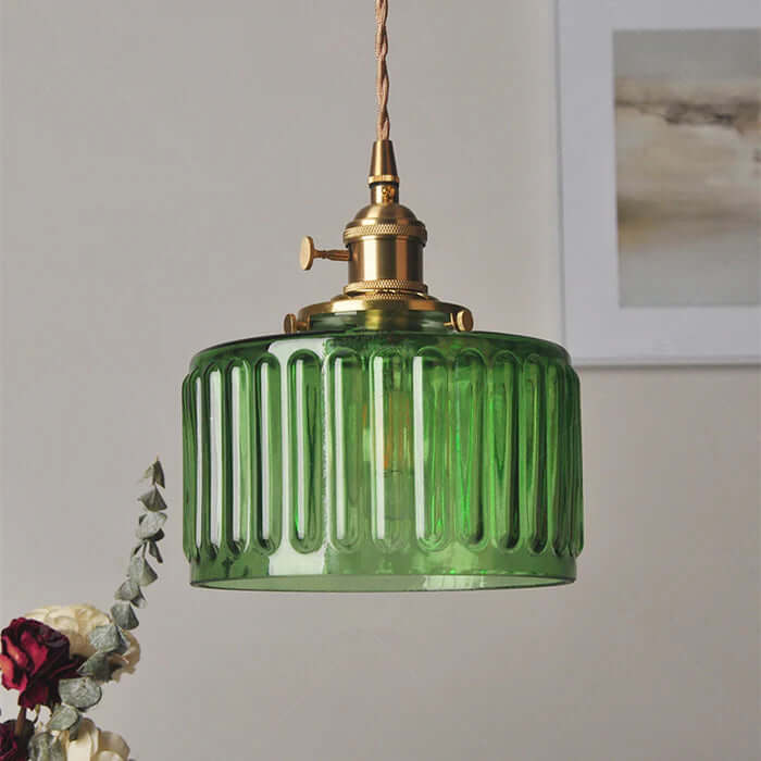Lampe suspendue élégante en verre cristal vintage