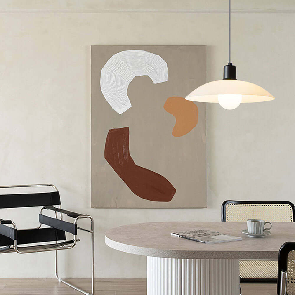 Minimalistische Pendelleuchte Weißglas