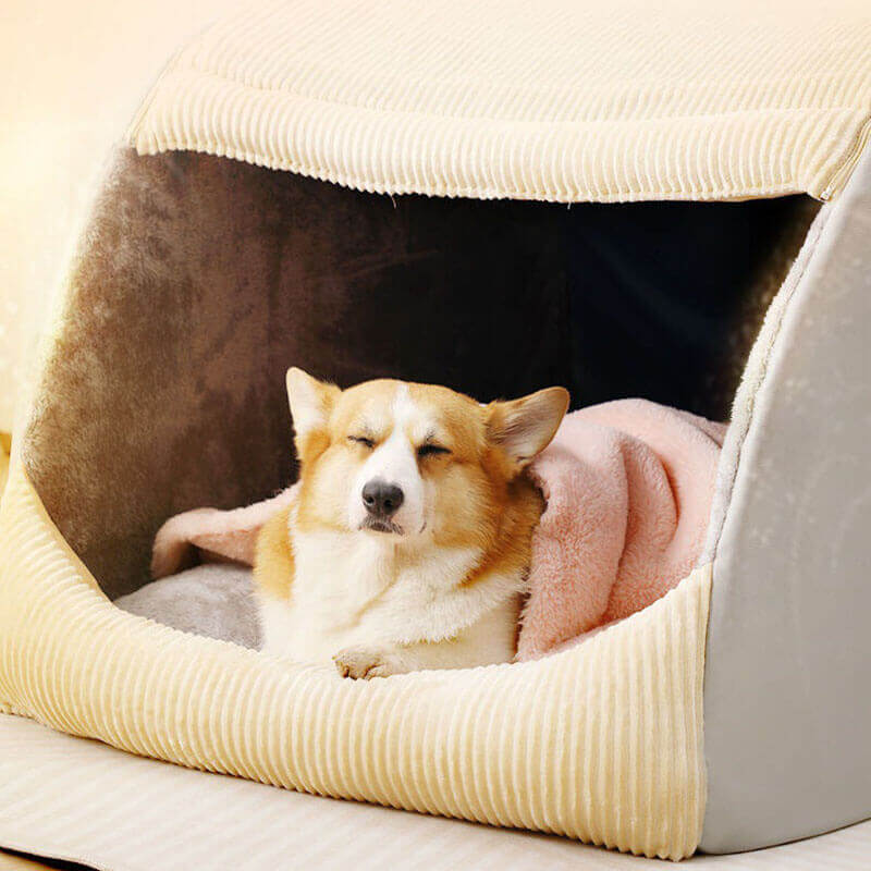 Kuscheliges Hundehöhlen-Zeltbett - Weich & Warm