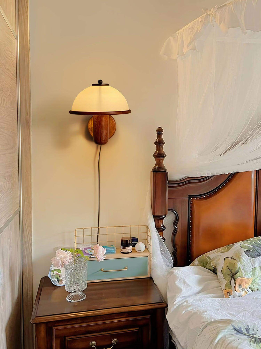 Applique murale design champignon en bois moderne