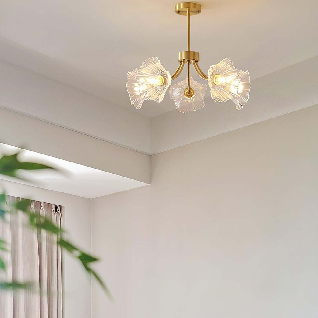 Lustre en verre fleuri - Élégant et moderne