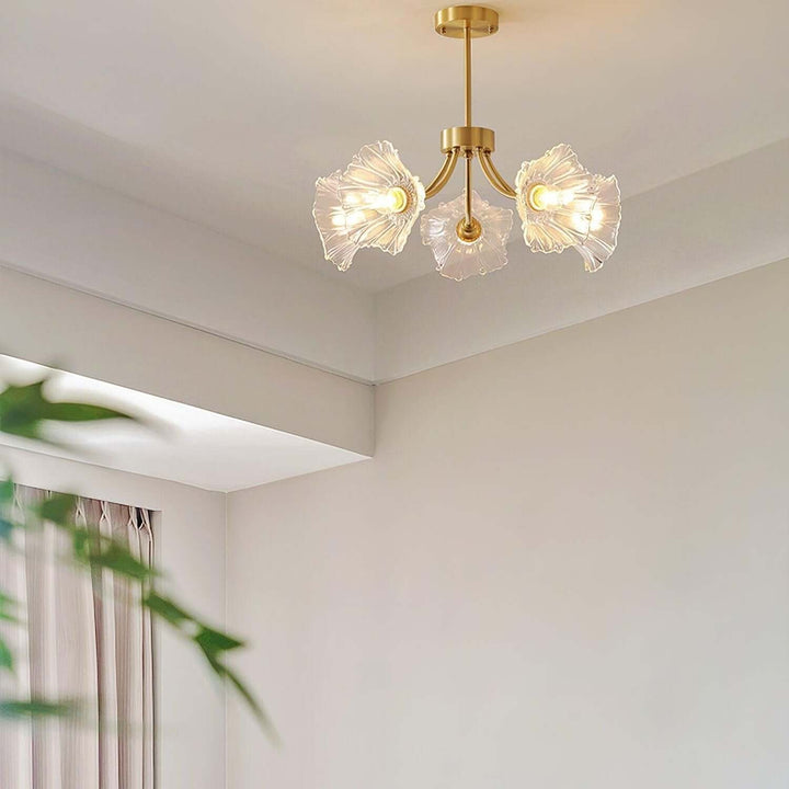 Lustre en verre fleuri - Élégant et moderne