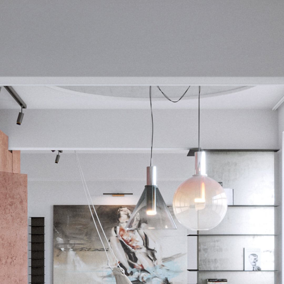 Elegante Pendelleuchte Glas & Metall