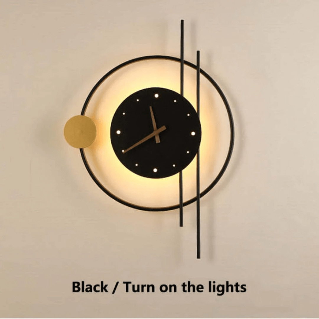 Horloge murale LED avec éclairage, design moderne