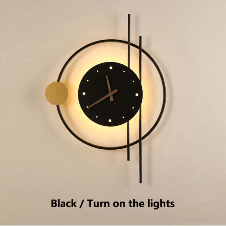 Horloge murale LED avec éclairage, design moderne