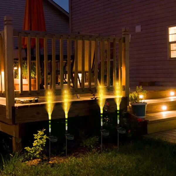 Solar Rattan Gartenleuchte Außen Deko