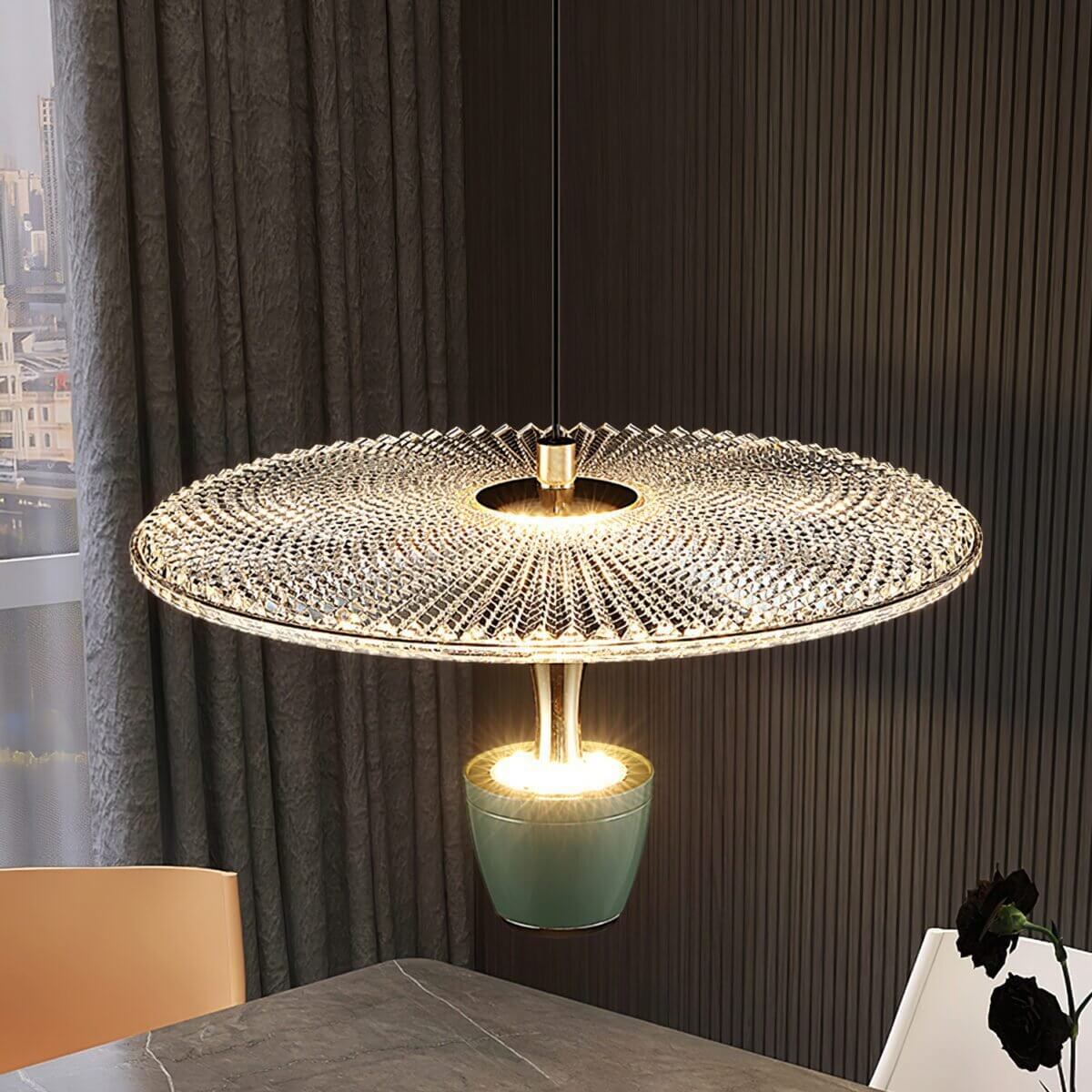 Suspension LED moderne en forme de disque