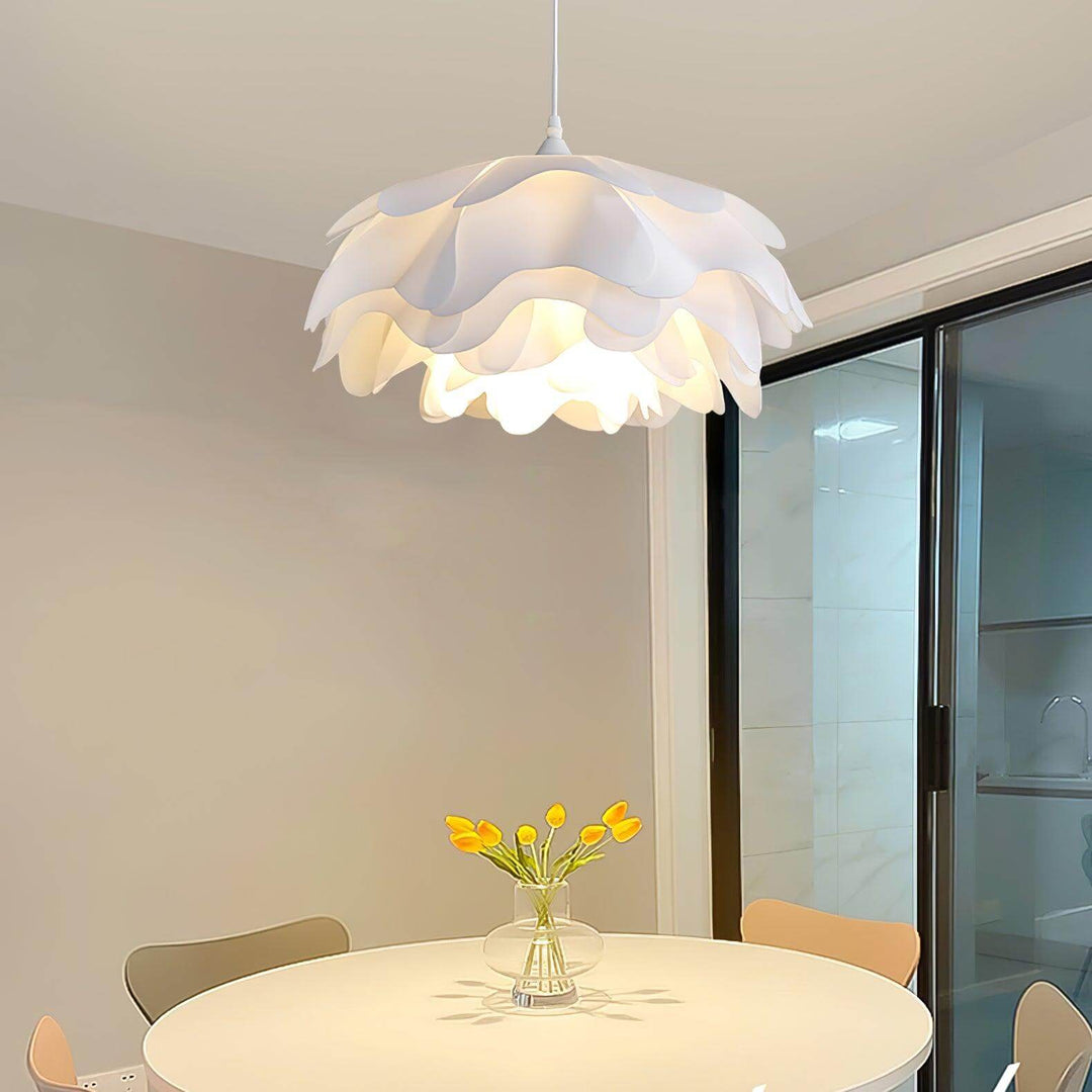 Suspension LED en forme de fleur blanche