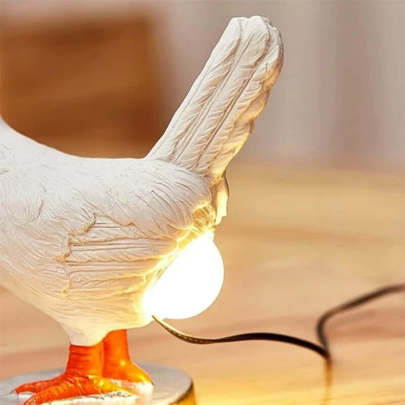 Lampe de table décorative en forme de poulet amusant
