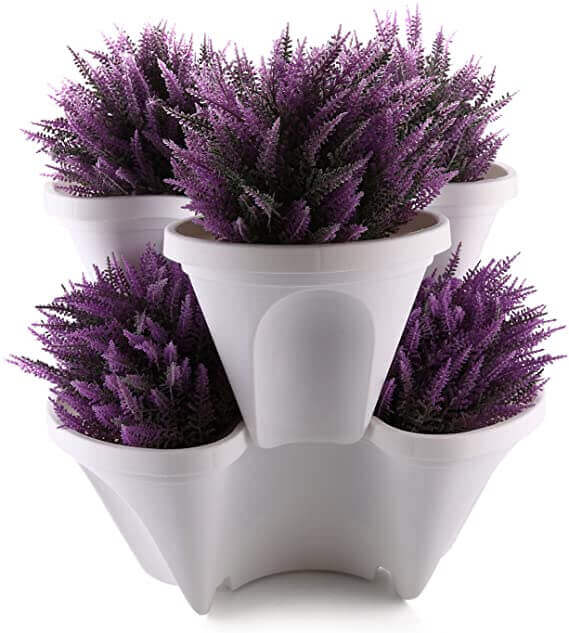 Vertikales Pflanzsystem - Stapelbare Pflanztöpfe mit Rollen