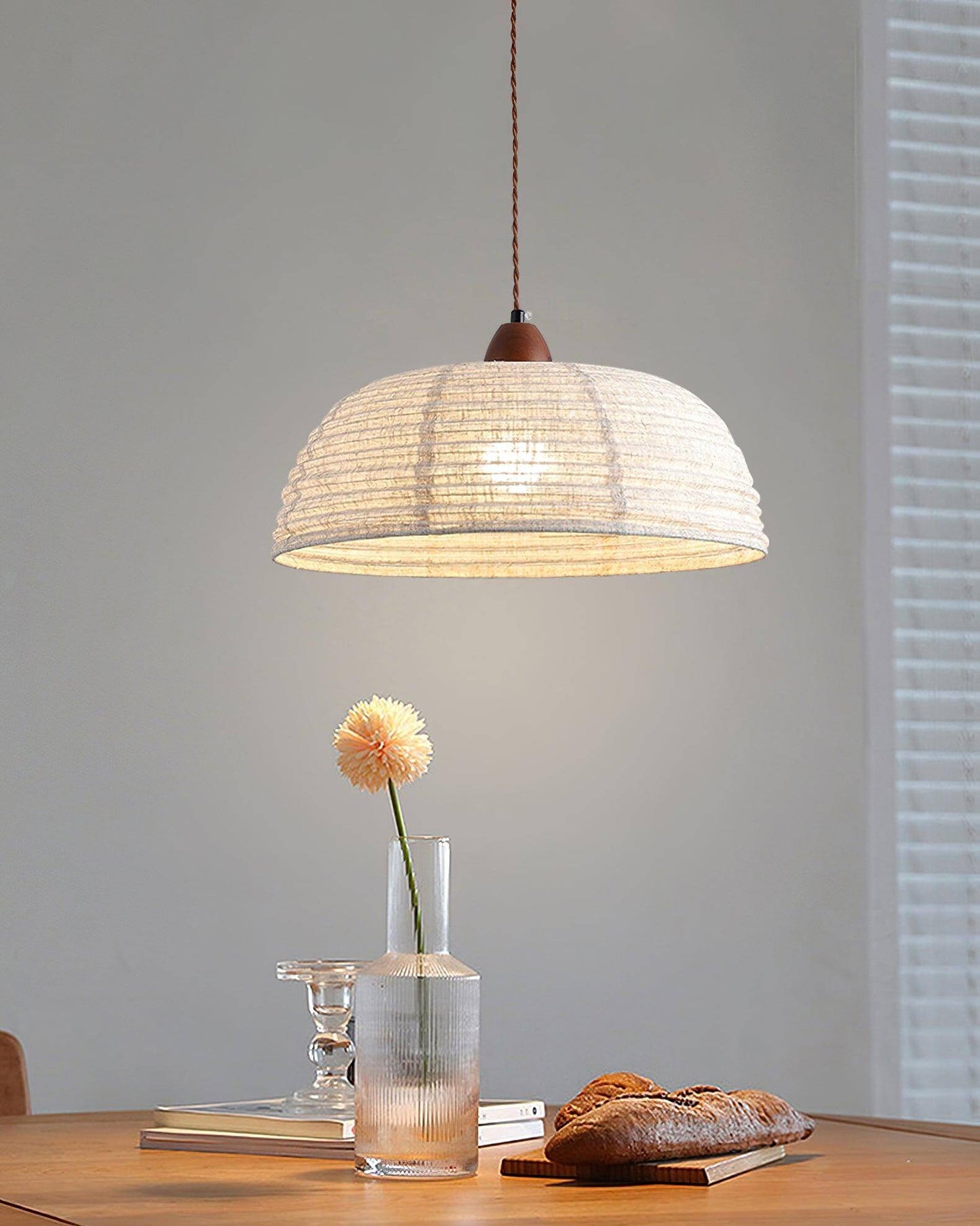 Holz & Stoff Hängeleuchte