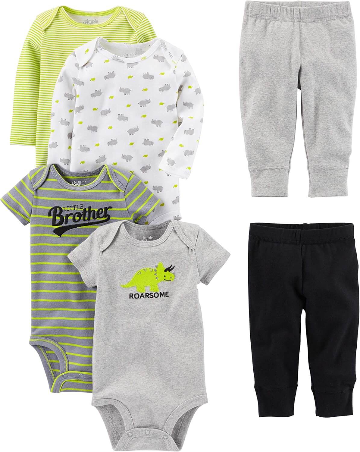 Ensemble de vêtements unisexe pour bébé 6 pièces