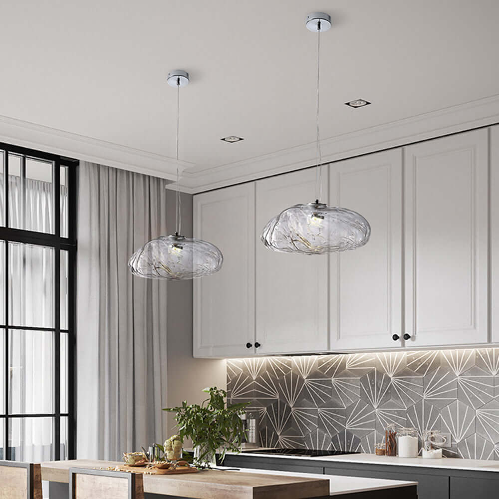 Suspension minimaliste à bulles de verre