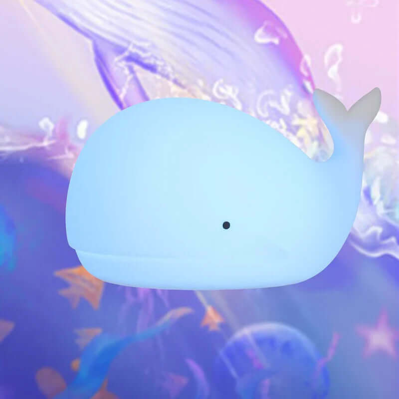 Veilleuse LED baleine, changement de couleur, tactile, chambre d'enfant