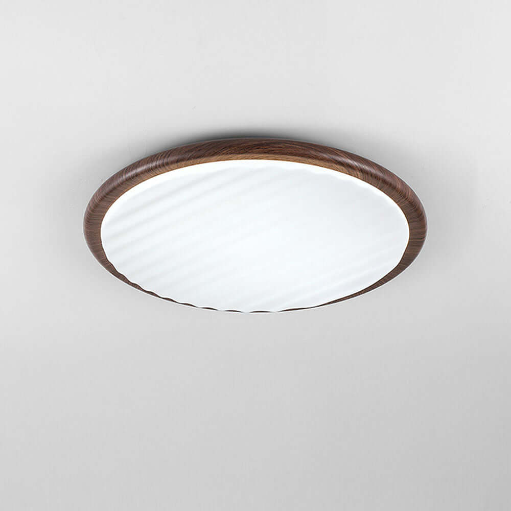 Plafonnier LED aspect bois pour chambre à coucher