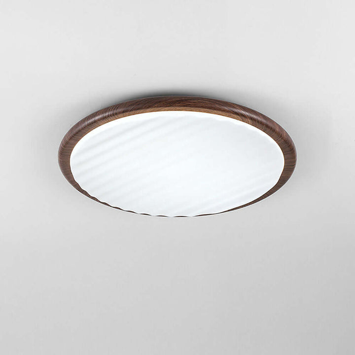 Plafonnier LED aspect bois pour chambre à coucher