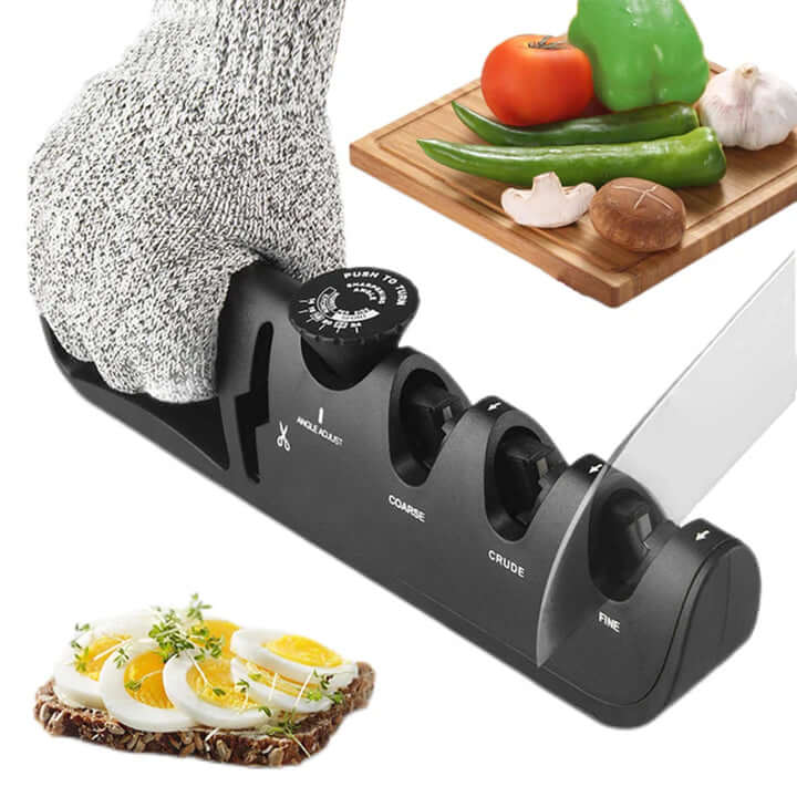 4-in-1 Messerschärfer-Set - Profi-Schleifgerät für Küche