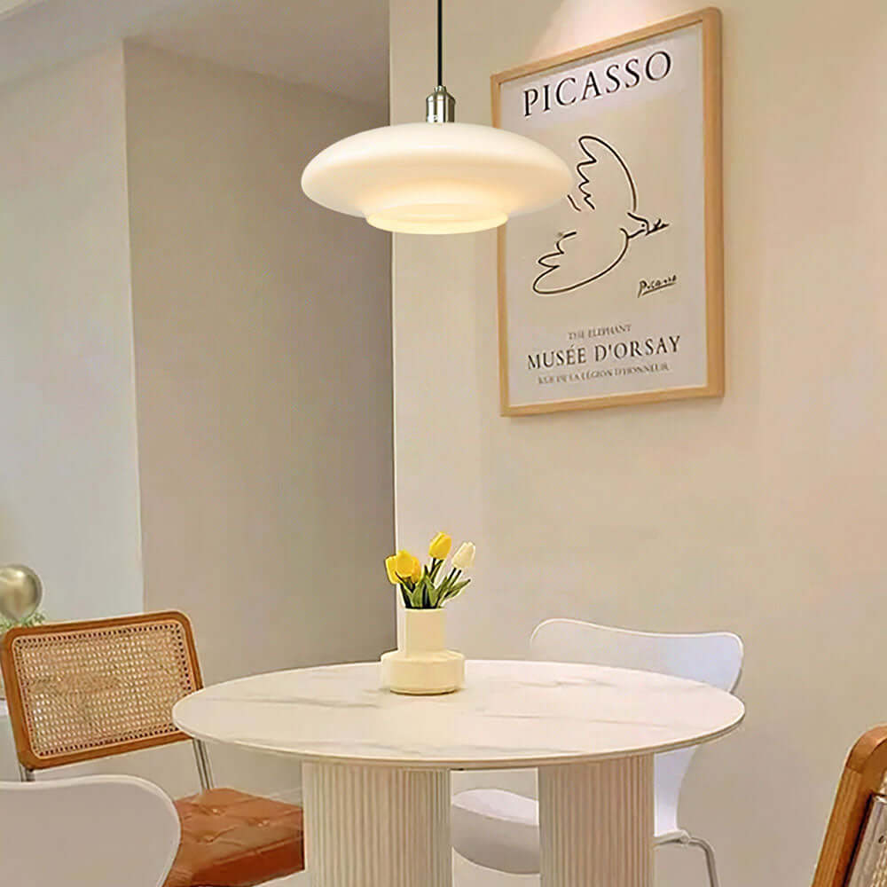 Moderne Weiße Glas Pendelleuchte