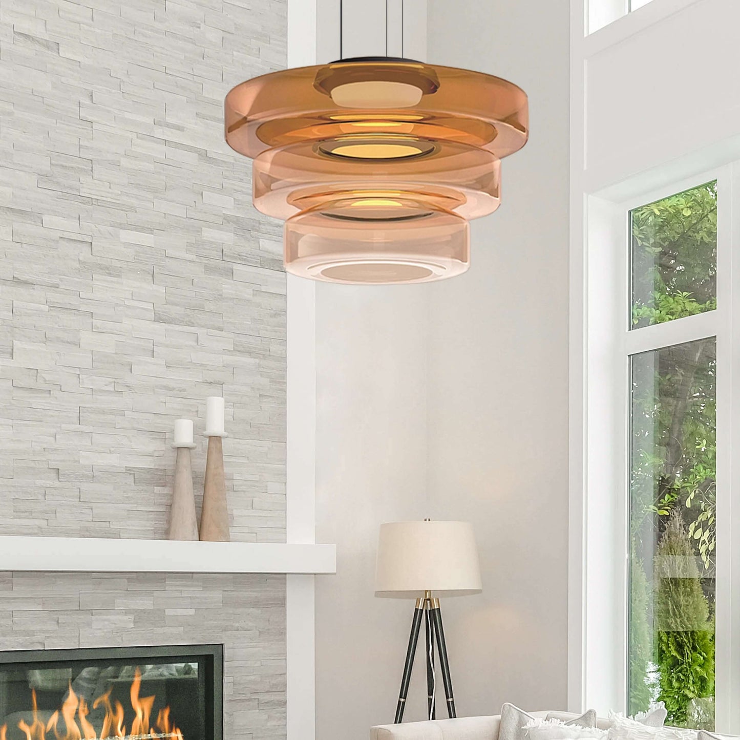 Elegante Bauhaus Glas-Hängeleuchte