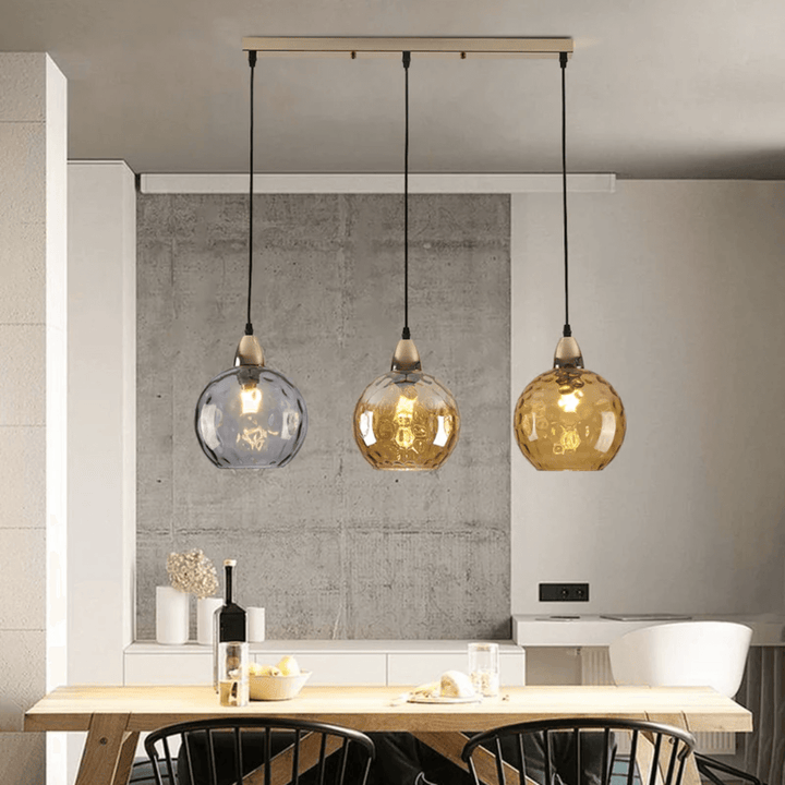 Suspension moderne à 3 groupes en verre