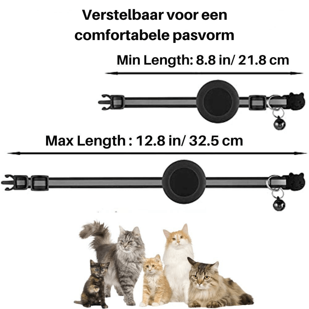 Katzenhalsband mit Sicherheitsverschluss & GPS-Tracker Halterung