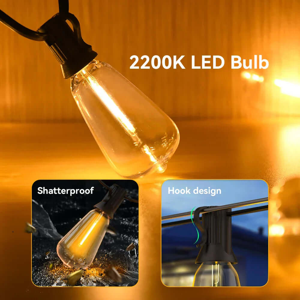 Wasserdichte LED-Lichterkette für Außen