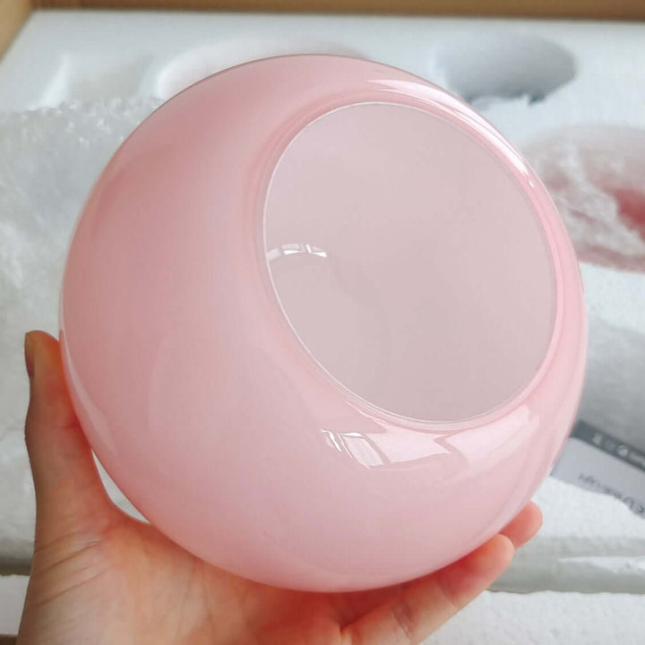 Moderner Kronleuchter mit Rosa Glasschirmen