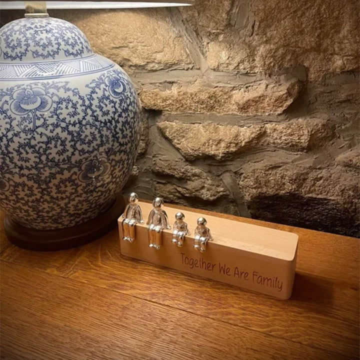 Familienskulptur Einheit Silber