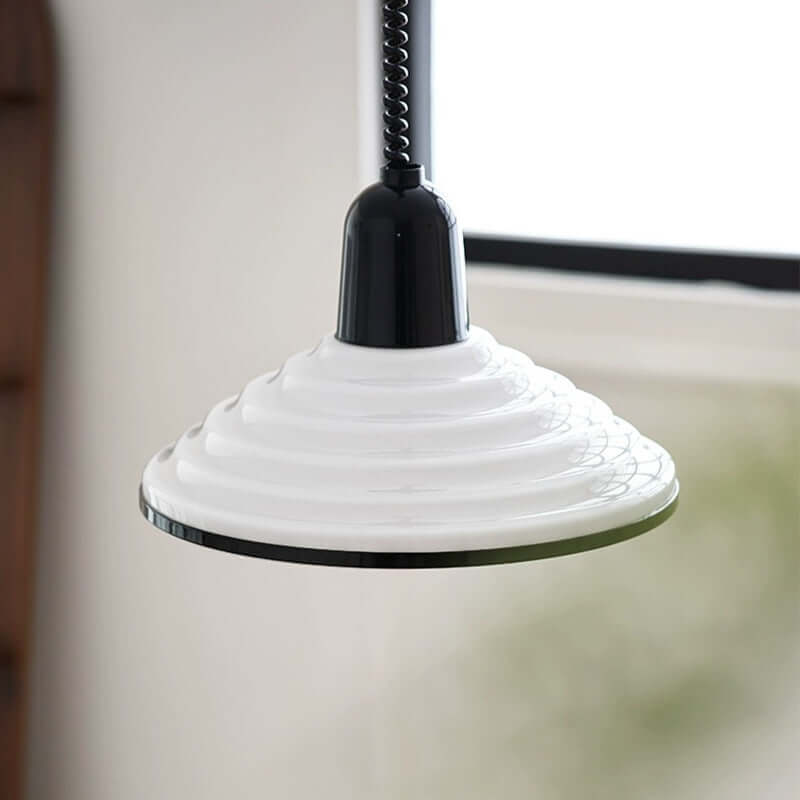Cremefarbene Glas-Pendelleuchte
