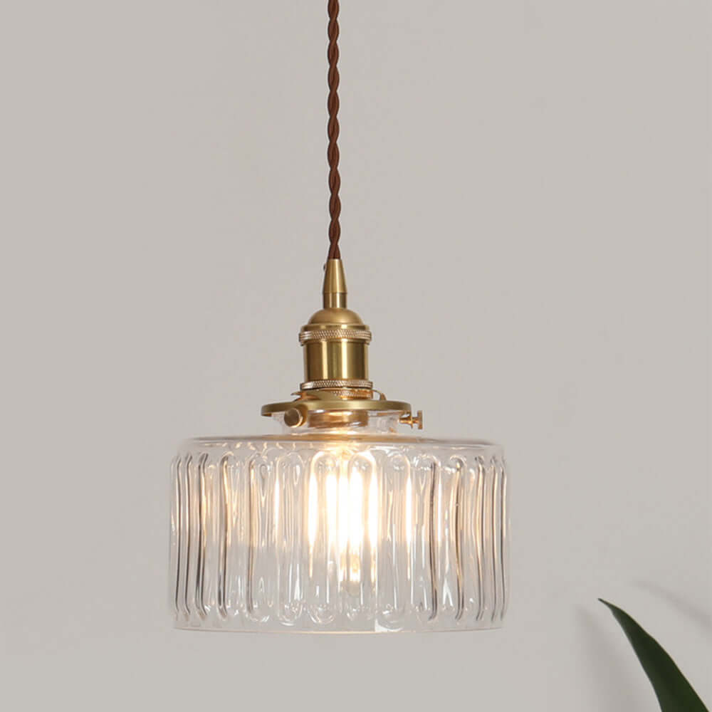 Lampe suspendue élégante en verre cristal vintage