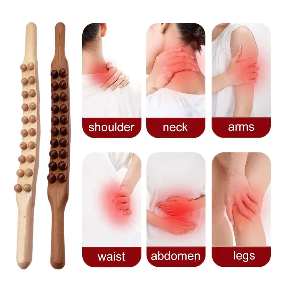 Holz Gua Sha Massage-Stab 60cm - Tiefenentspannung
